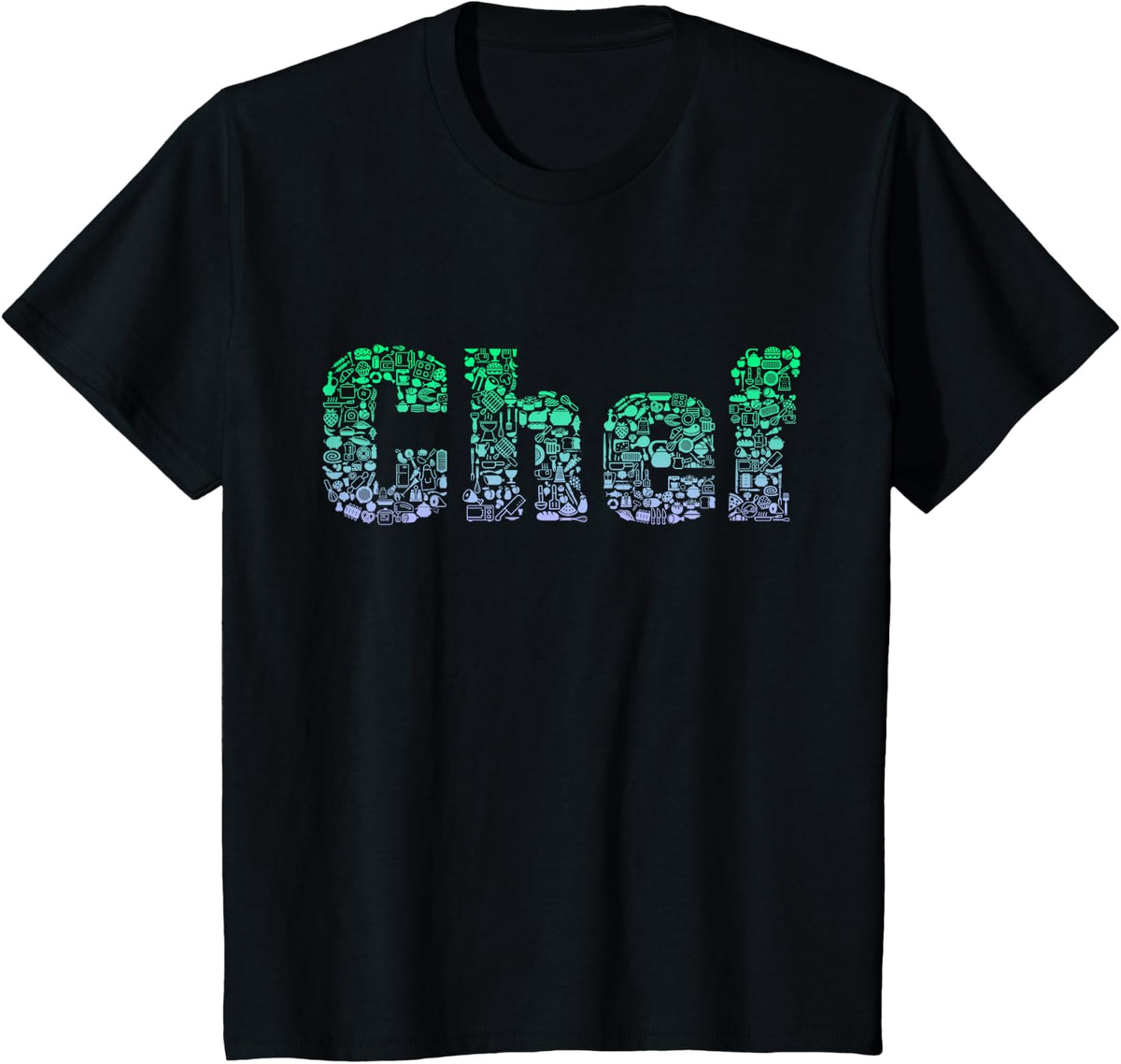 Chef Icon Design for Chef | Culinary Words Mens Cooking T-Shirt - Black