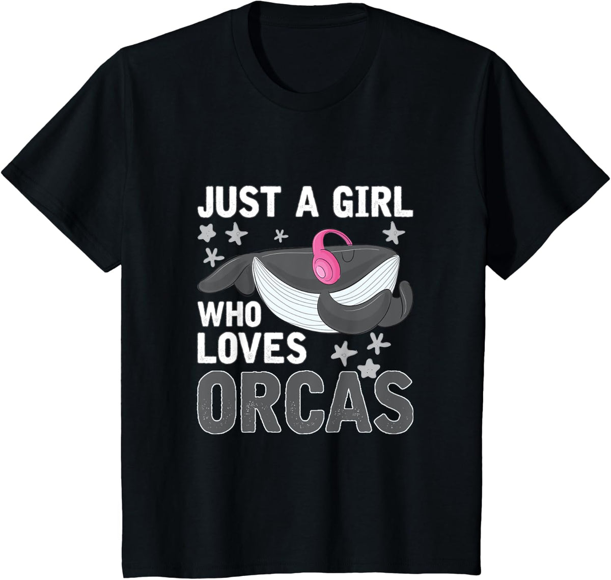 Diving Orca Cute Whale Women Girls Gift Orca T-Shirt - Black