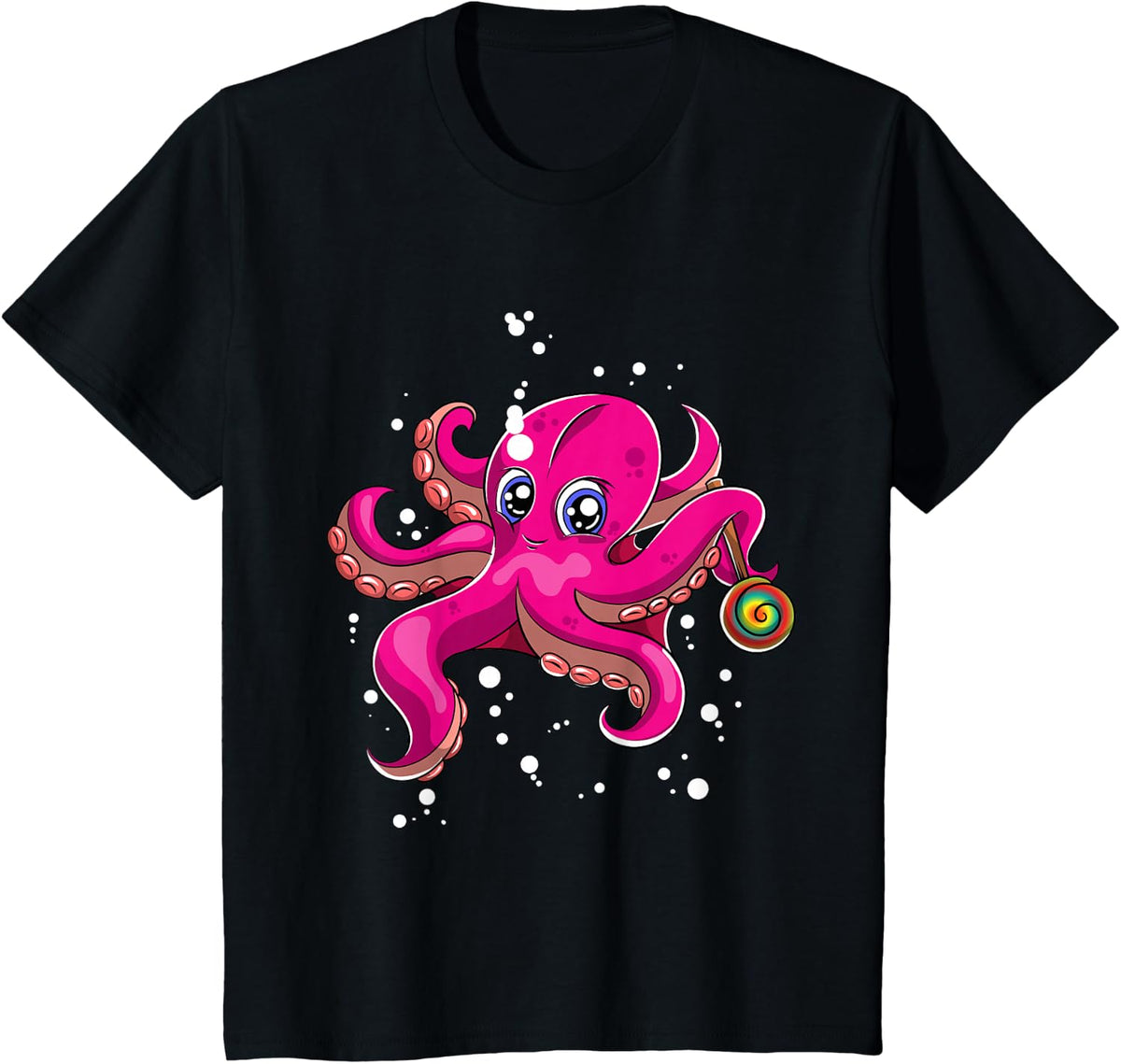 Candy Ocean Animal Gift Octopus T-Shirt - Black