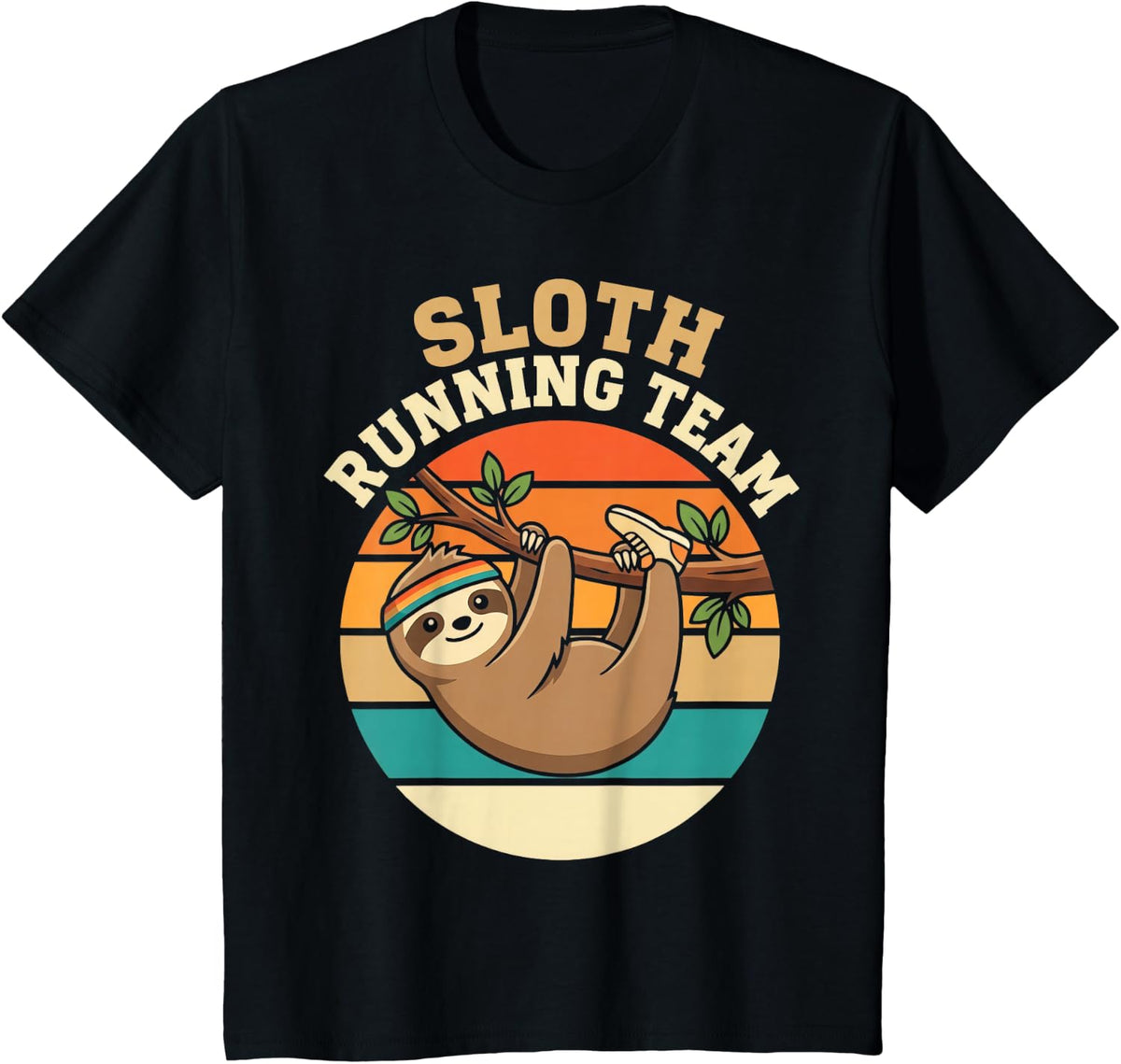 Sloth Running Team Funny Lazy Sloth Jogging Cardio Humor T-Shirt - Black