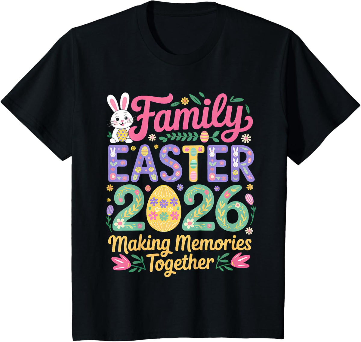 Family Easter Day 2026 Family Costume Matching Easter Day T-Shirt - Black