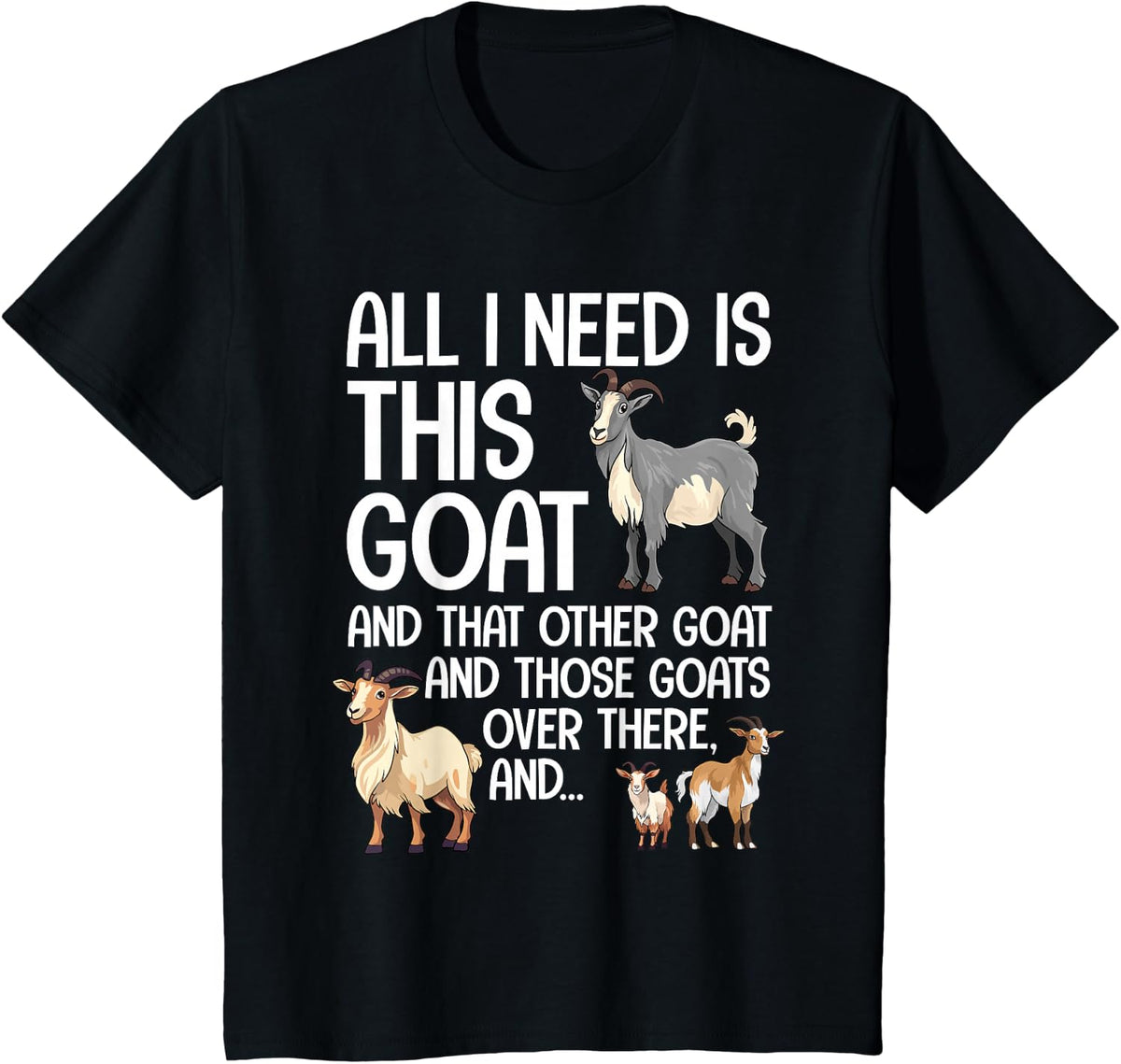 Funny Goat Design For Men Women Kids Boer Pygmy Goat Lover T-Shirt - Black