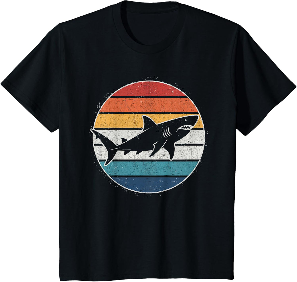 Retro Funny Shark Scuba Diving Diver for Men Women Kids Boys T-Shirt - Black