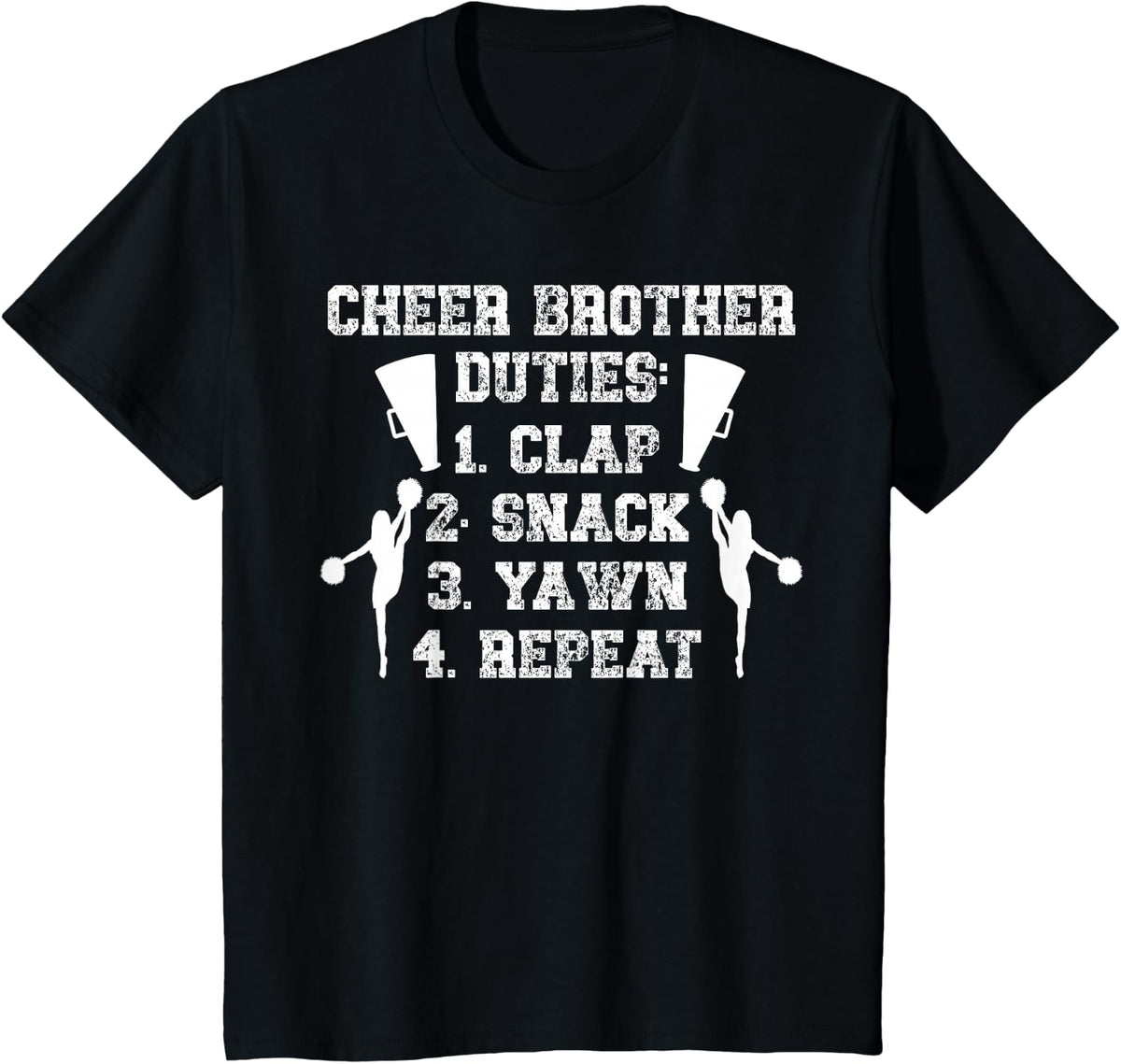 Cheer Brother Duties Cheer Bro Of A Cheerleader Brother T-Shirt - Black