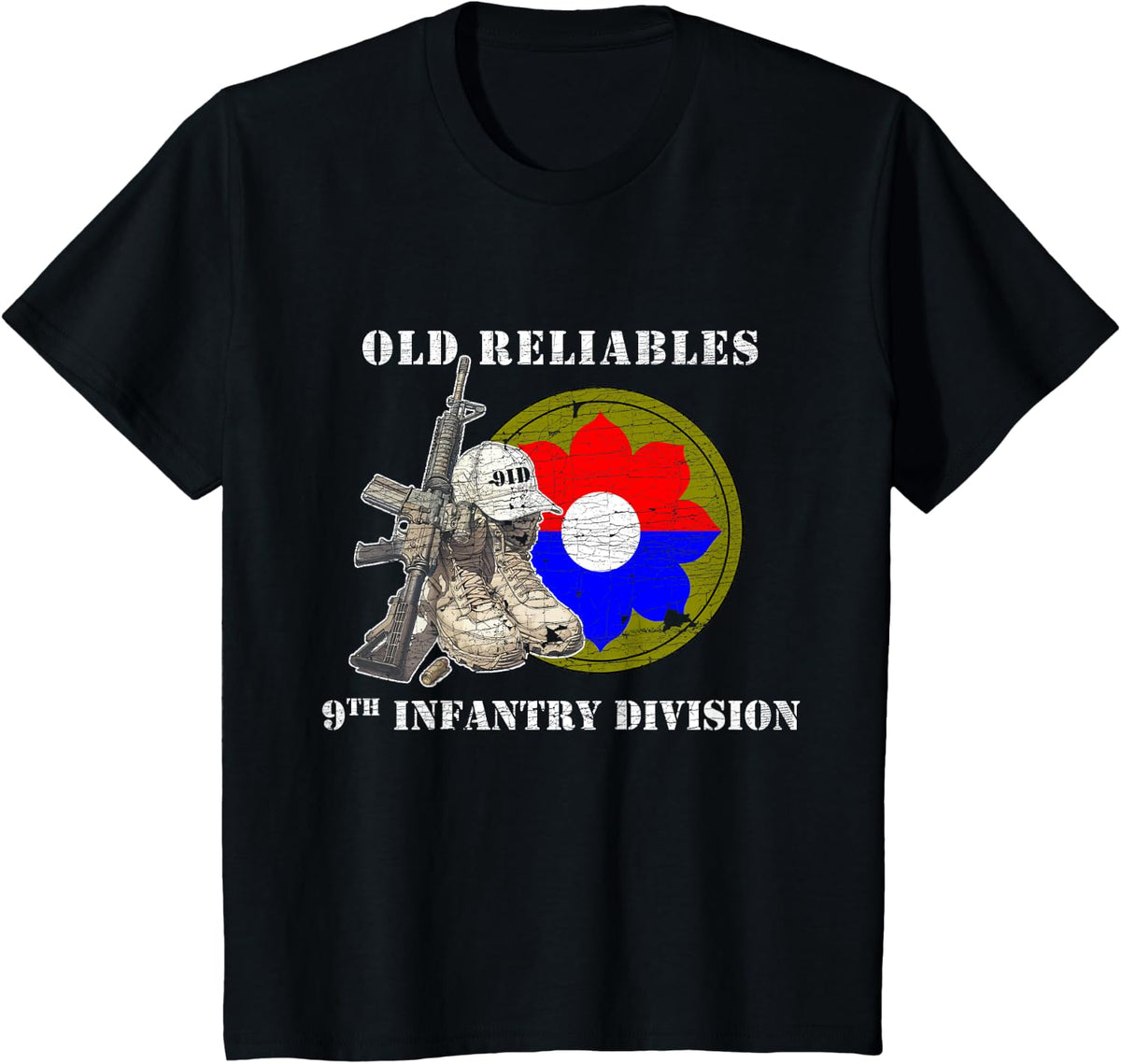 9th Infantry Division 9th ID Old Reliables Fort Lewis Gifts T-Shirt - Black