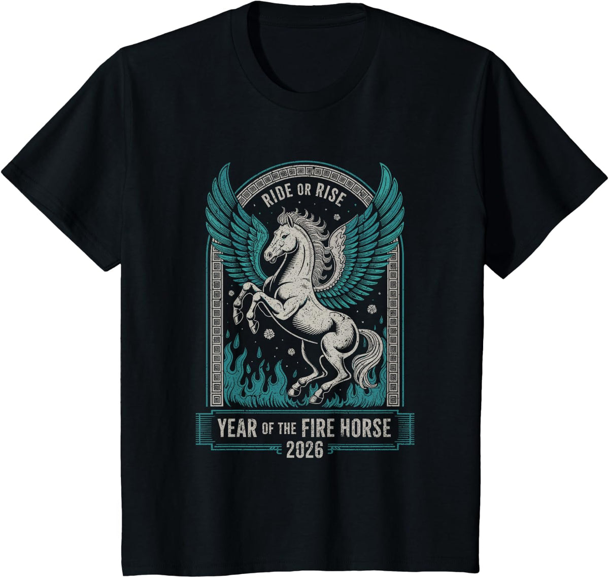 Fire Year of the Horse – Chinese Zodiac NEW Year 2026 T-Shirt - Black