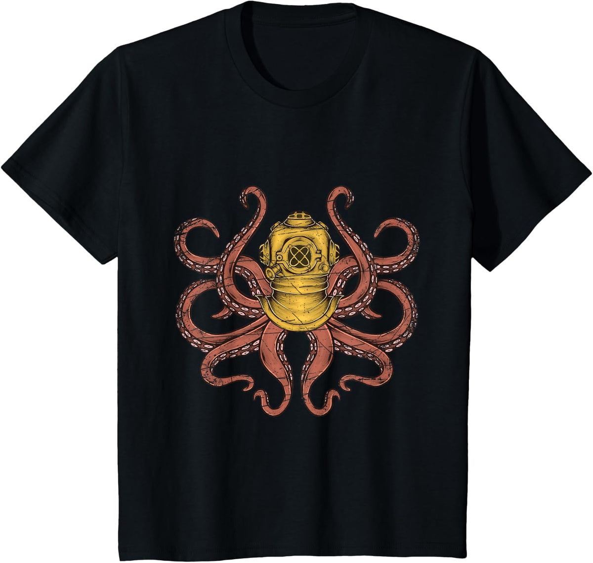 Diving Octopus T-Shirt - Black