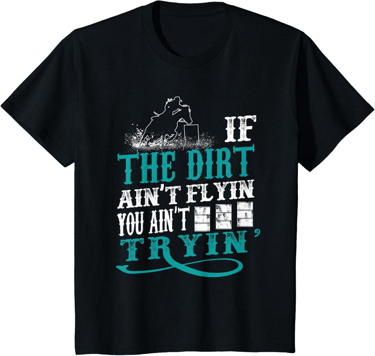 Funny Barrel Racer Outfit For Girls & Women Turquoise Equestrian Archery T-Shirt Small Classic Fit Crew Neck Lace