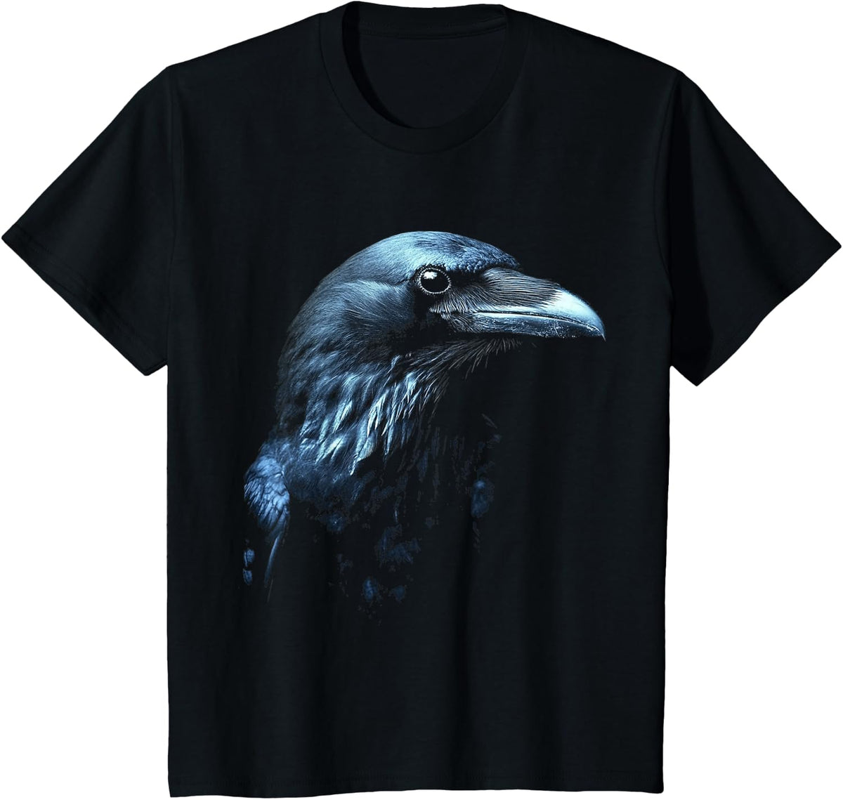 Raven Bird Motif Animal Art Raven T-Shirt - Black