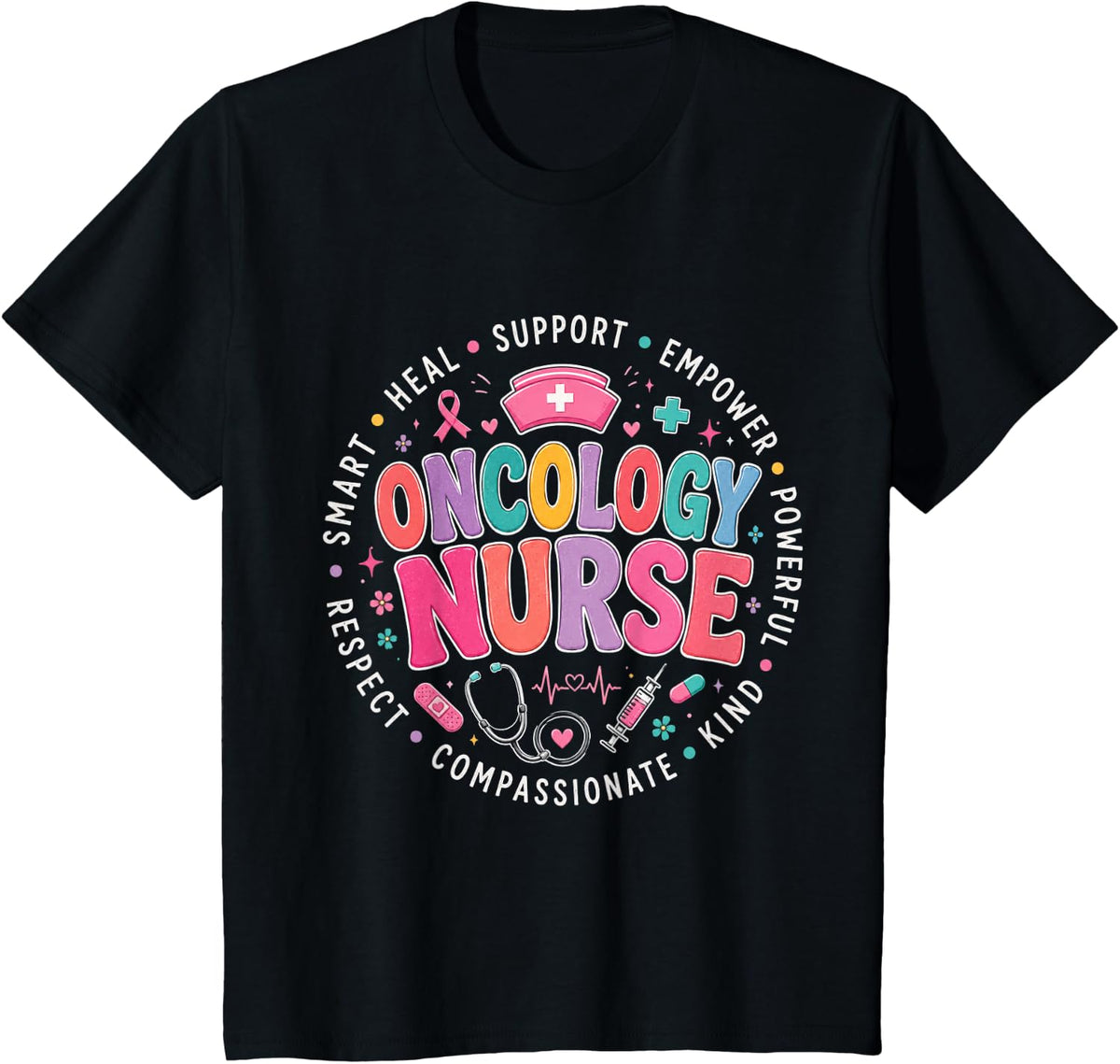 Womens Oncology Nurse Cancer Nurse Medical Assistant Nursing T-Shirt - Black