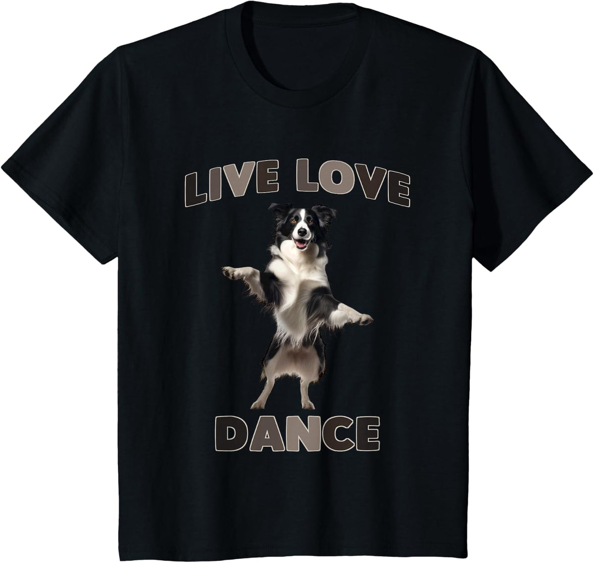 Live Love Dance Border Collie Joyful Moves T-Shirt - Black