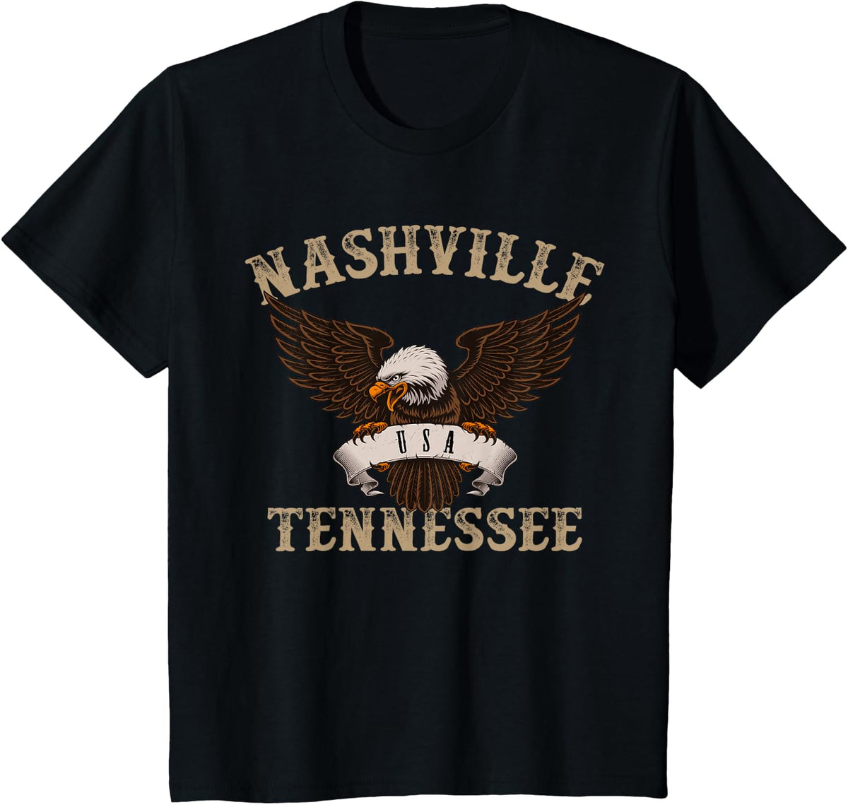 Nashville Tennessee USA Bald Eagle T-Shirt - Black
