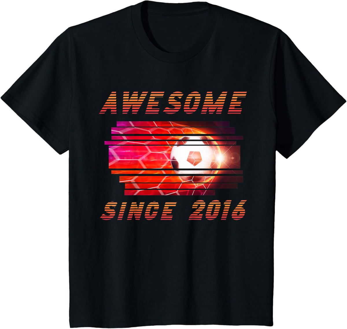 My 7th Birthday Soccer, Awesome since 2016 for Boys & Girls T-Shirt - Black