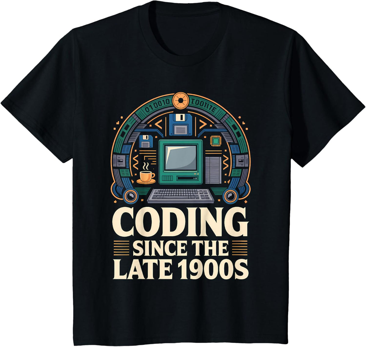 80s 90s Shirts for Women Men Coding Since The Late 1900s T-Shirt - Black