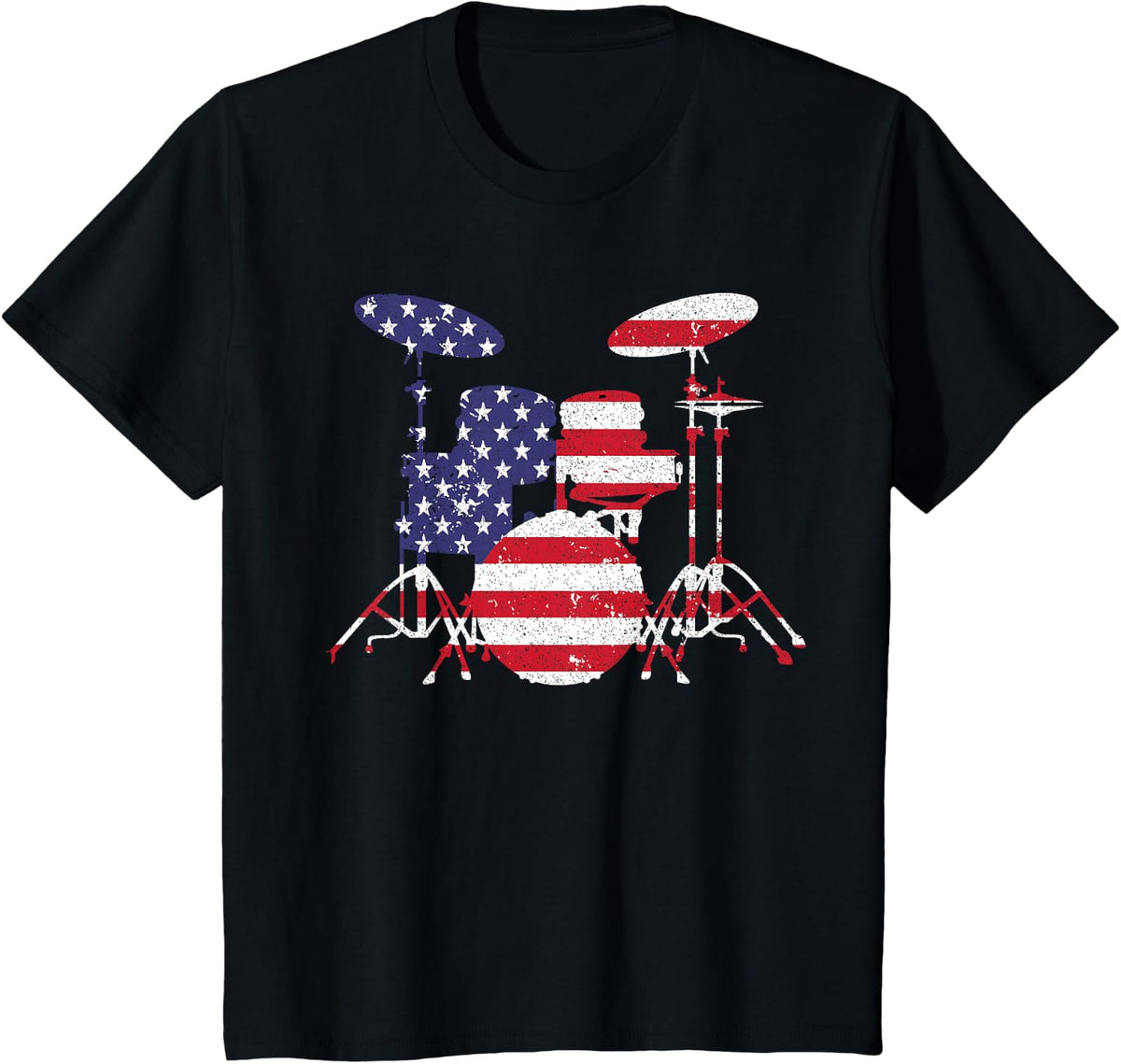 Funny Drummer Art For Men Women Kids Drumming Lover Drummer T-Shirt - Black