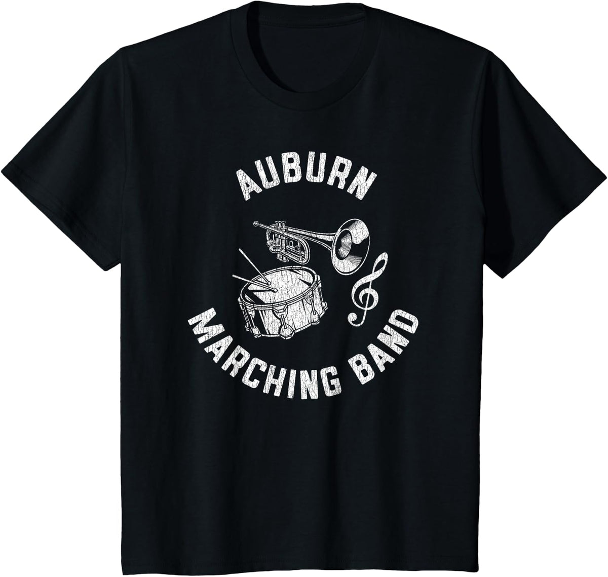 Auburn Marching Band Vintage Classic Music Distressed T-Shirt - Black