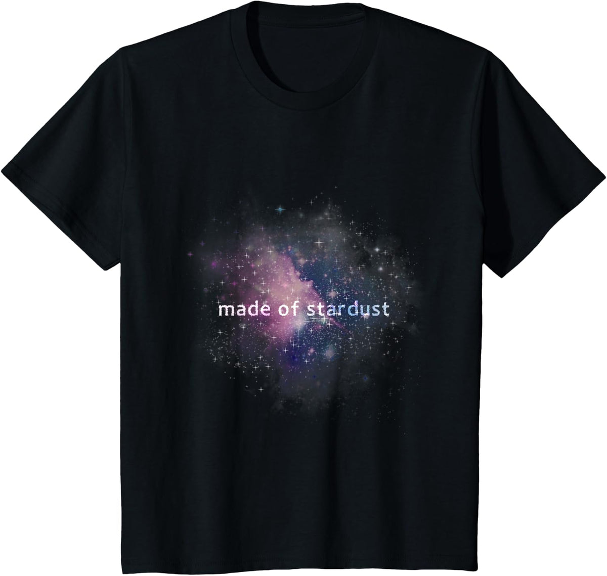 Made of Stardust Science Funny Stars Design T-Shirt - Black