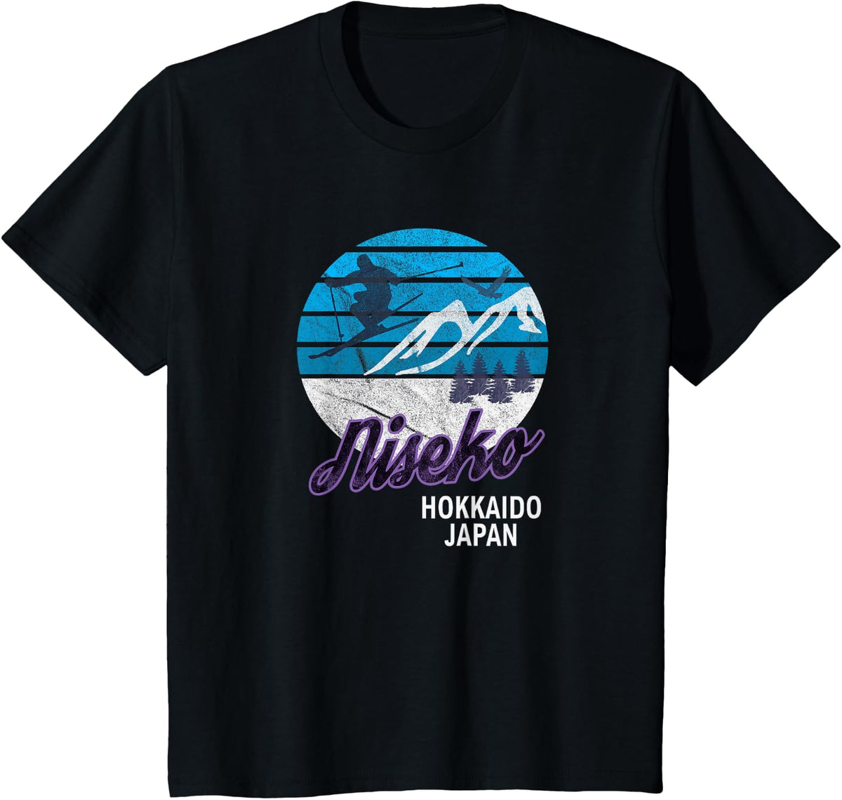 Niseko Hokkaido Island Japan Ski Resort Snowboarding T-Shirt - Black