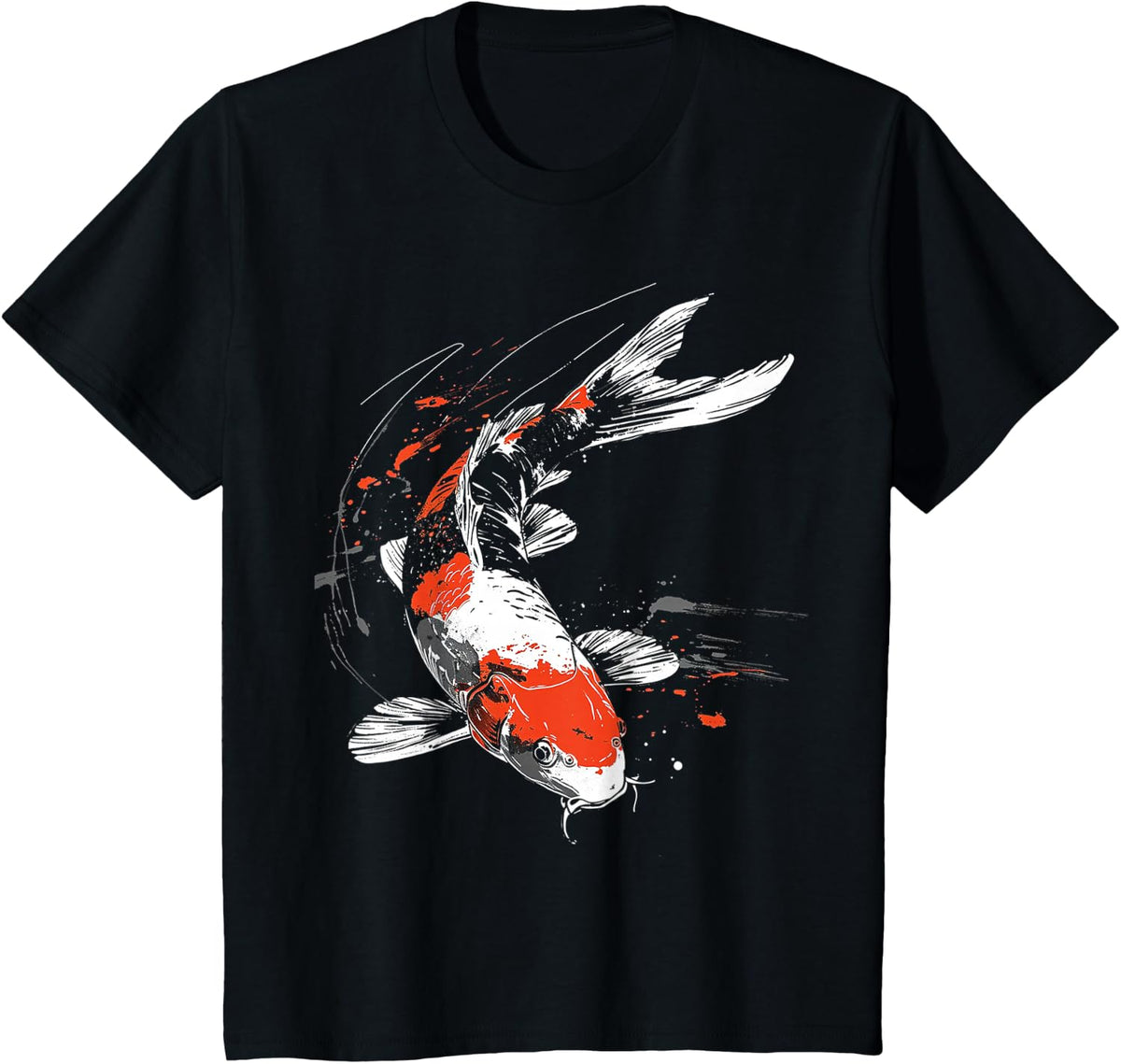 Koi Fish Animal Graphic Art Koi Fish T-Shirt - Black