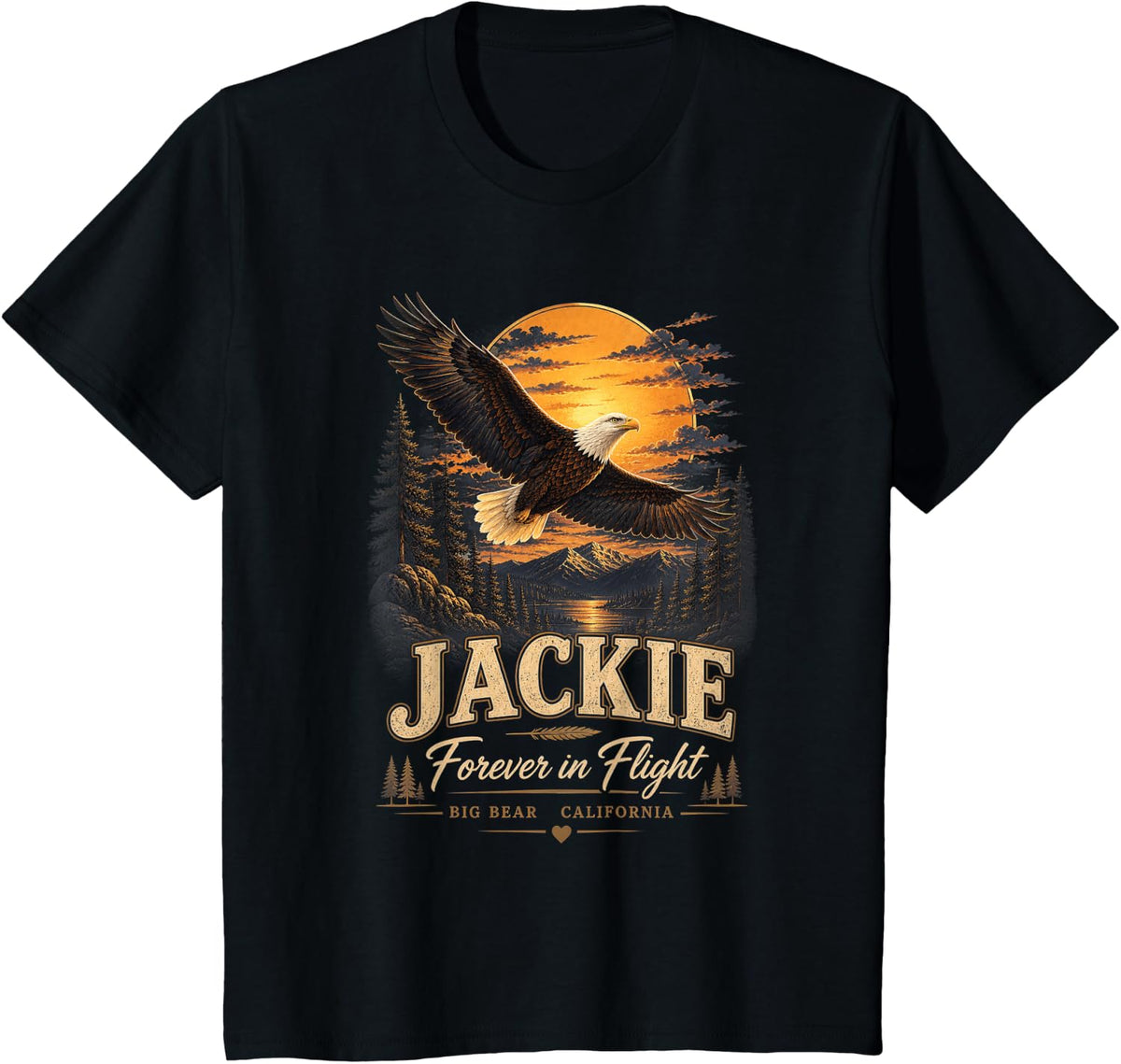 Jackie Bald Eagle Memorial 2012-2026 Jackie's Freedom Flight T-Shirt - Black