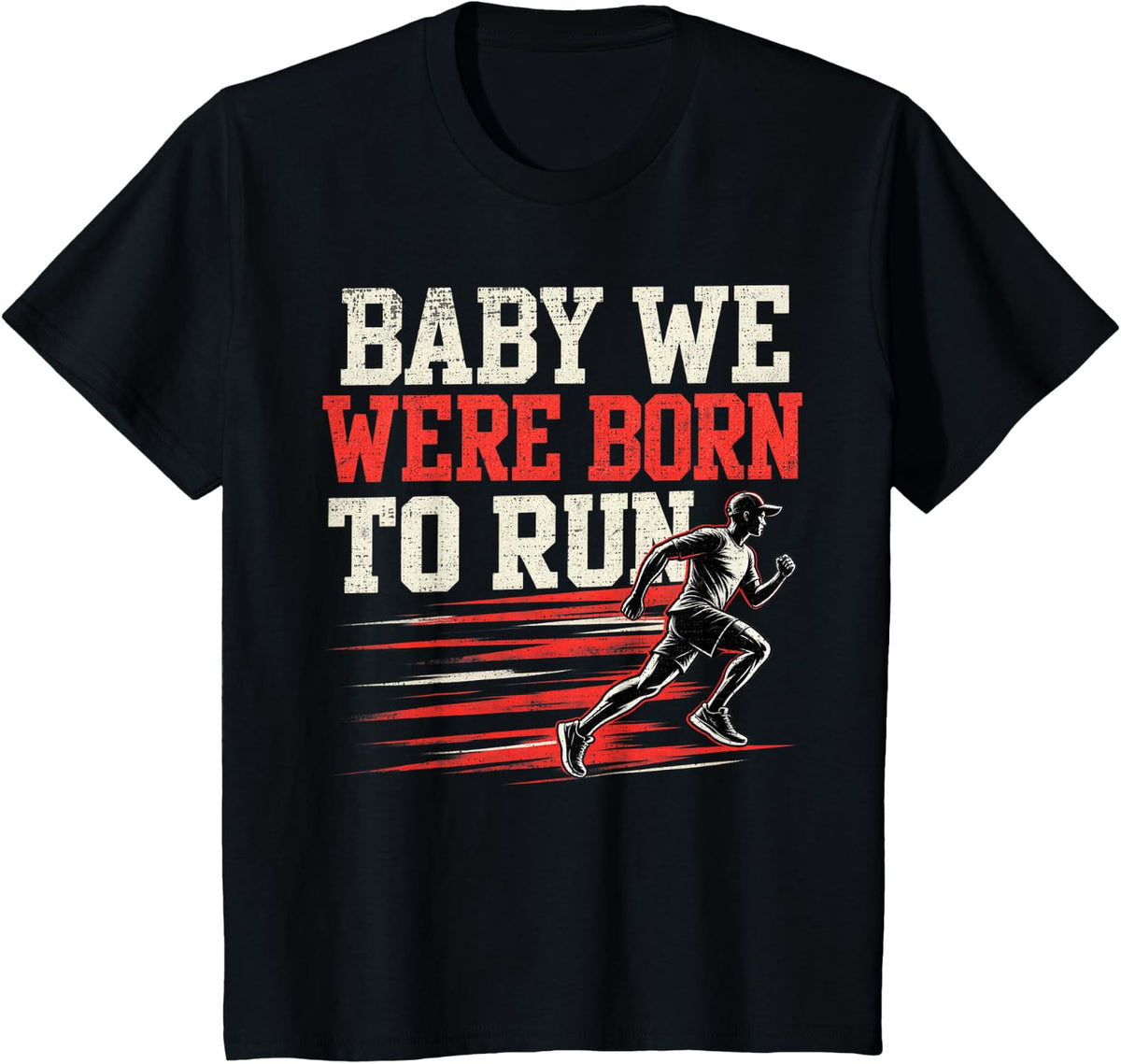 Natural Runner Fast Sprinting Athlete Track Speed Streaks T-Shirt - Black