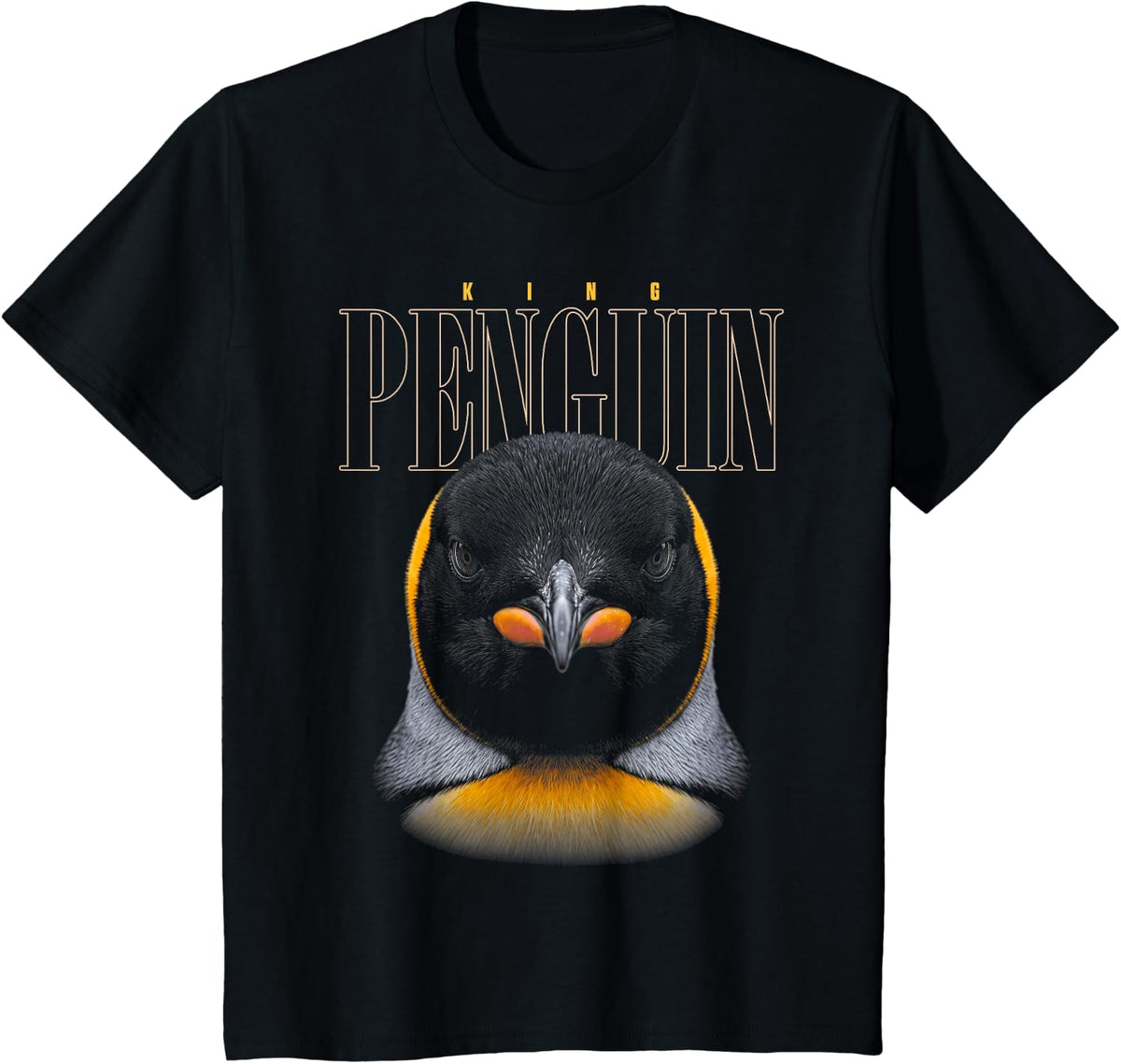 King Penguin Face Sea Bird Wildlife Nature Penguin T-Shirt - Black