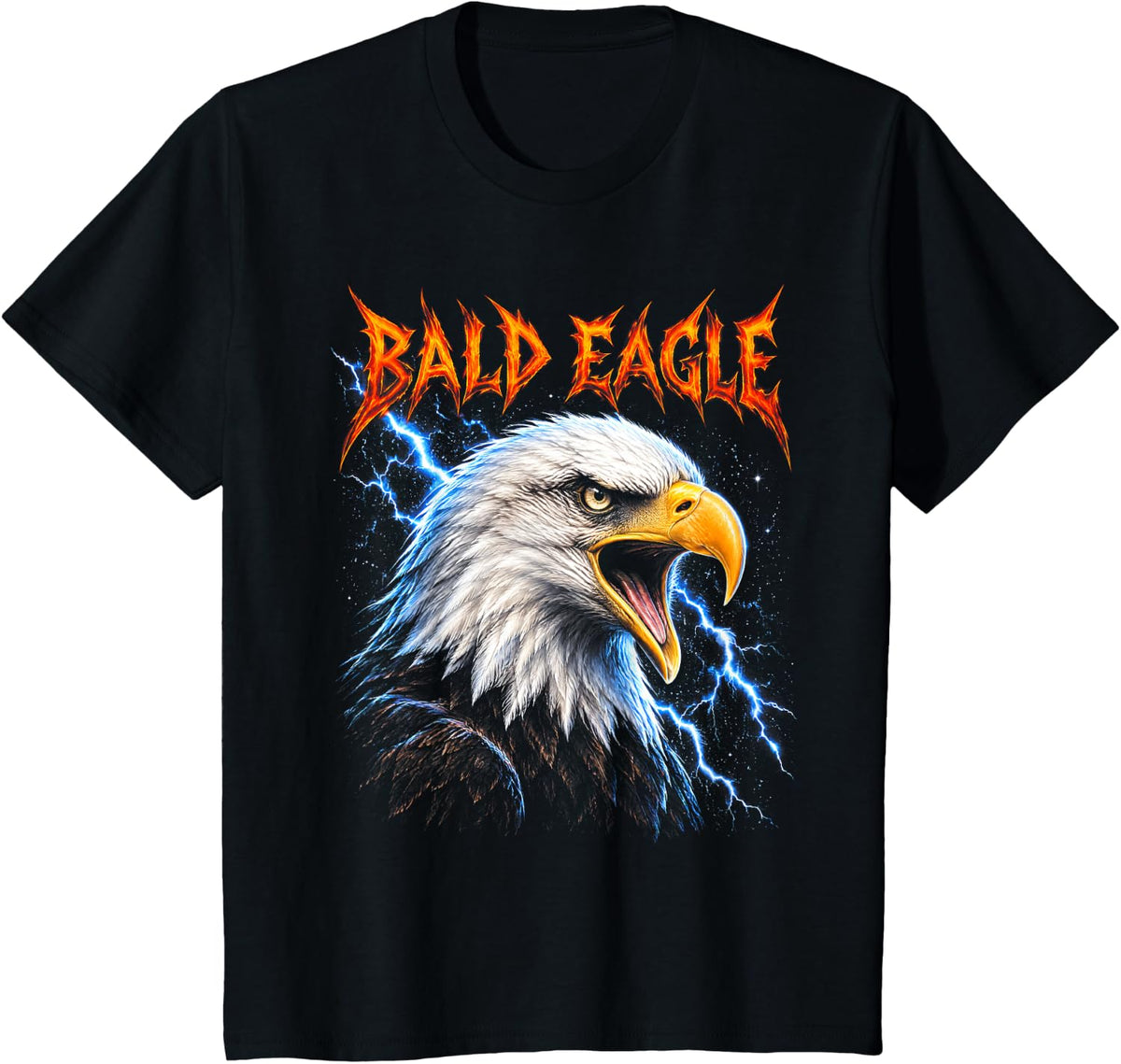 Bald Eagle Metalhead Bootleg Bird Lover T-Shirt - Black