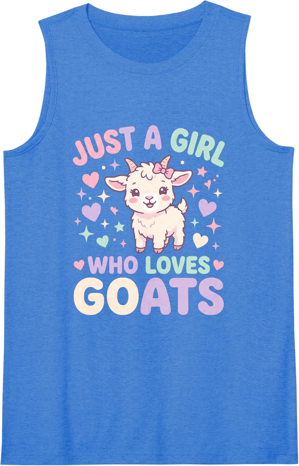 Women's Goat Farm Just a Girl Who Loves Goats Sleeveless Tank Top - Royal Blue