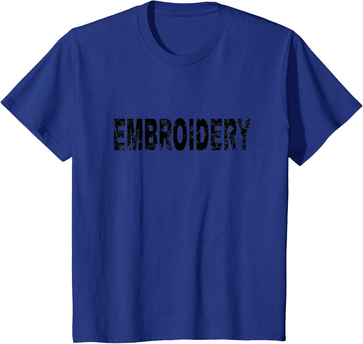 Vintage Embroidery Black Text Hobby Apparel T-Shirt - Royal Blue