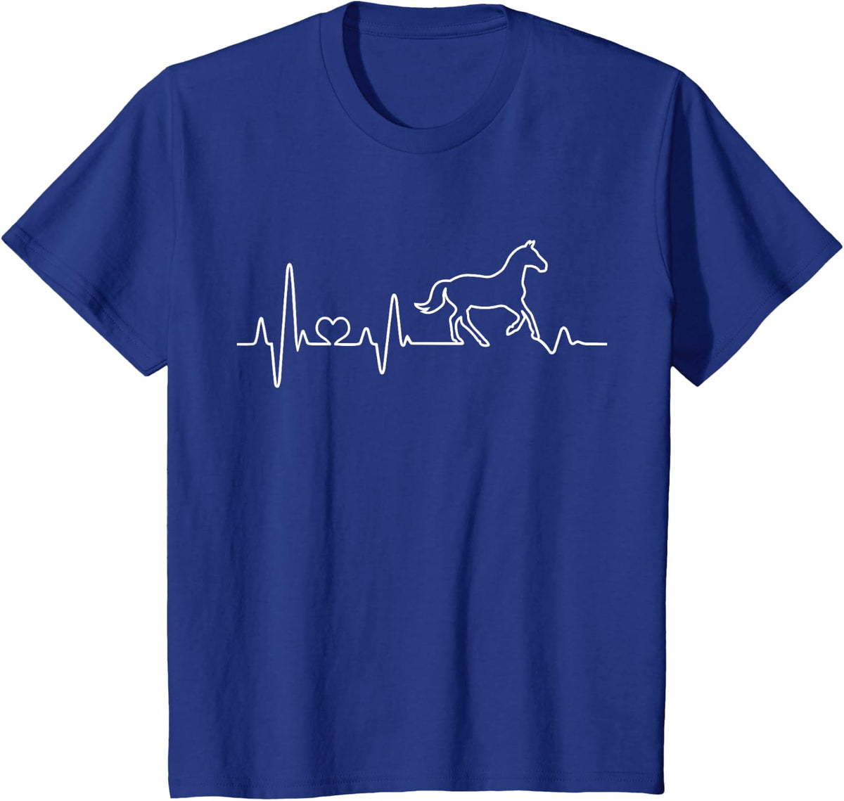Horse heartbeat horse lover rider I love horses heart rate T-Shirt - Royal Blue