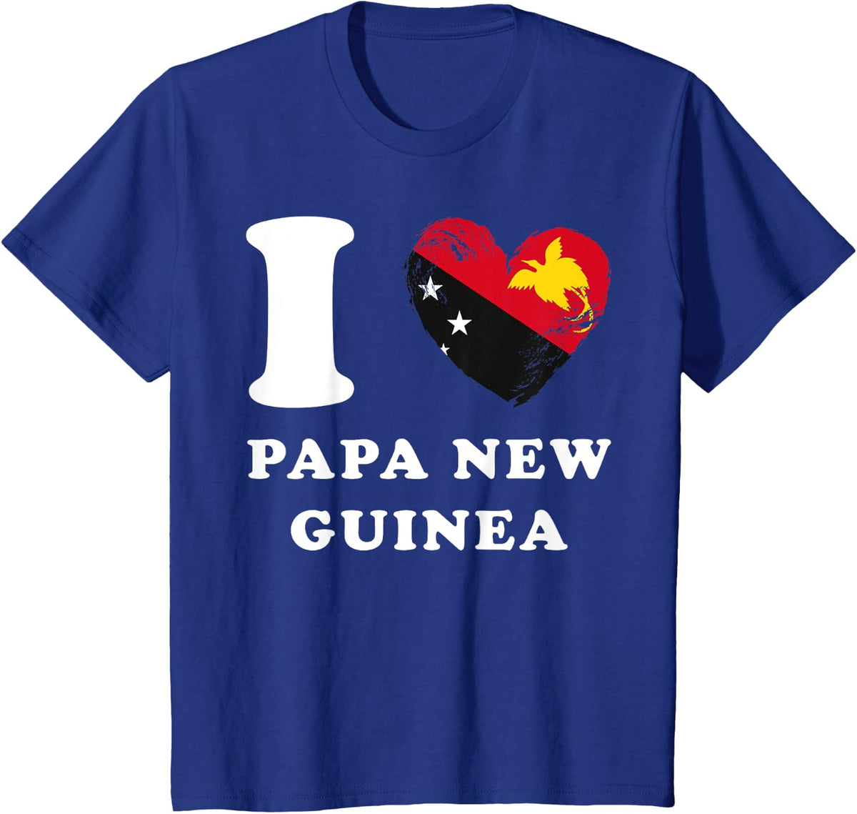 I Love Papa New Guinea - Heart Flag Papa New Guinea T-Shirt - Royal Blue