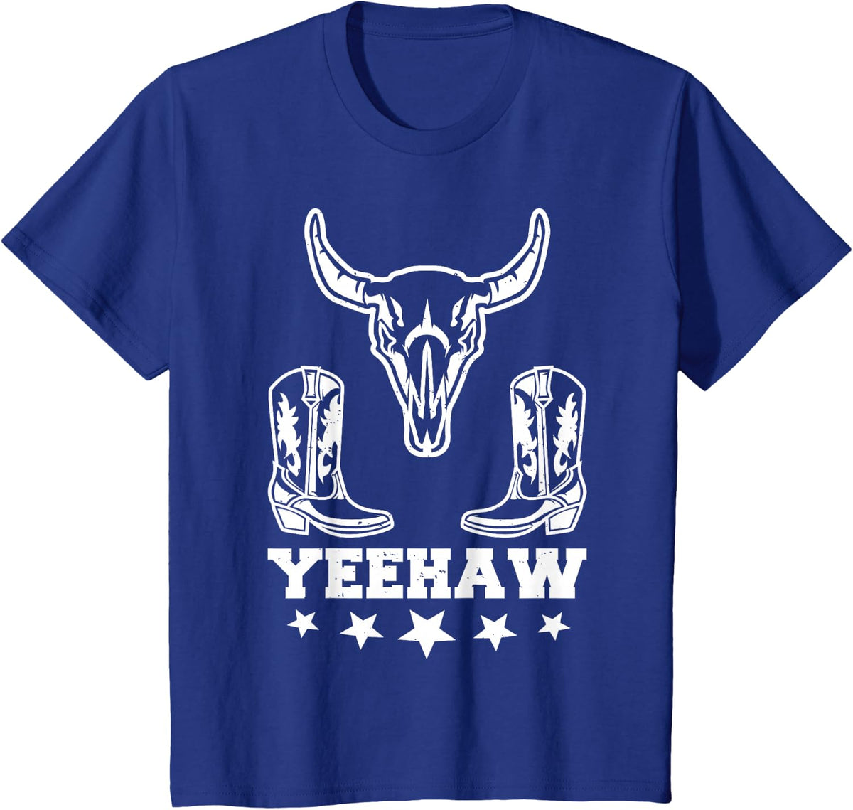Yeehaw Cowboy Rodeo Horse Bull Riding for Men Women Kids T-Shirt - Royal Blue