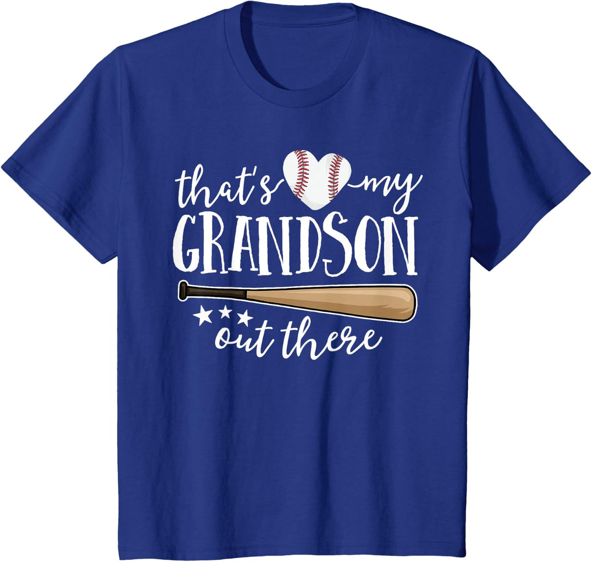 That's My Grandson Out There Gift Women Baseball Grandma T-Shirt - Royal Blue