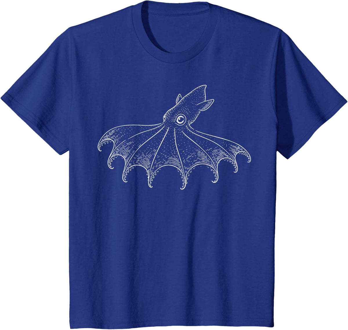 Vampire Squid Illustration T-Shirt - Royal Blue