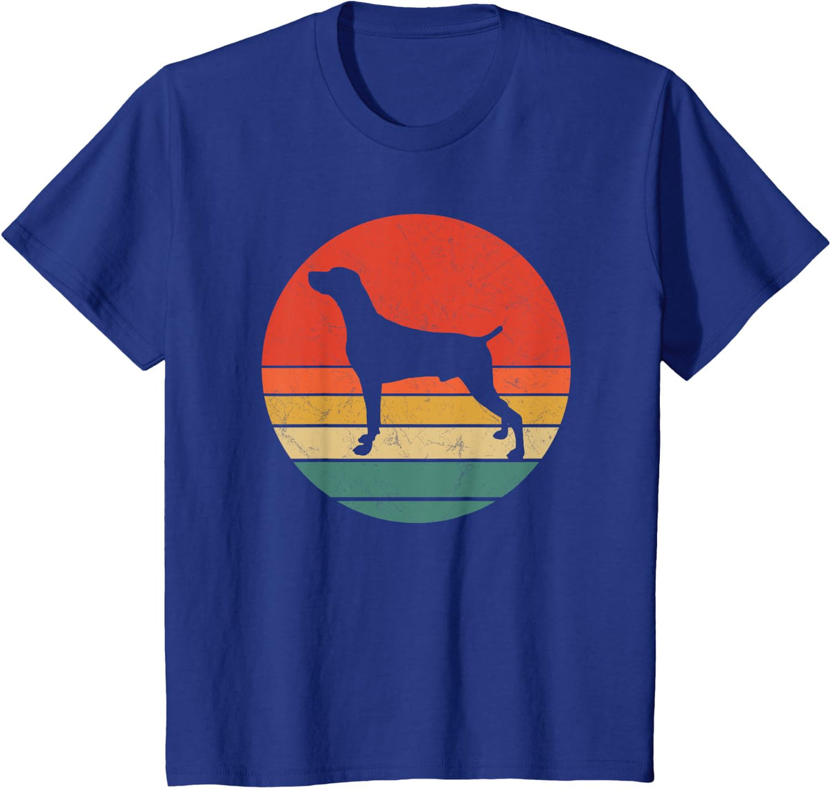 Weimeraner Vintage Dog Silhouette Retro 60s 70s Dogs Gift Men Women Kids T-Shirt - Royal Blue