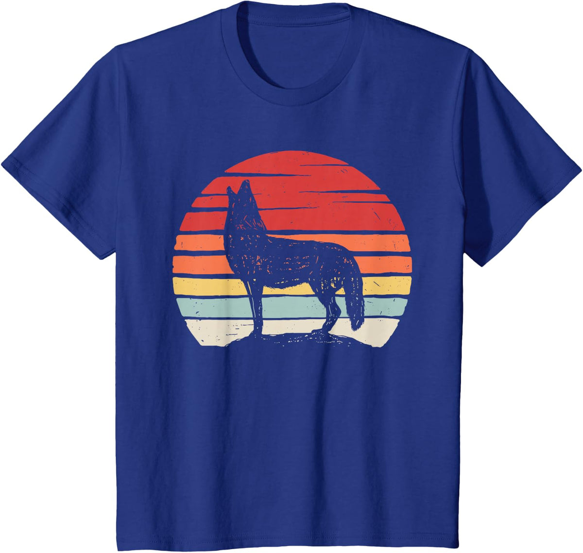 Catch Some Rays Vintage Retro Coyote T-Shirt - Black, Small, Unisex, Short Sleeve, Classic Fit - Royal Blue