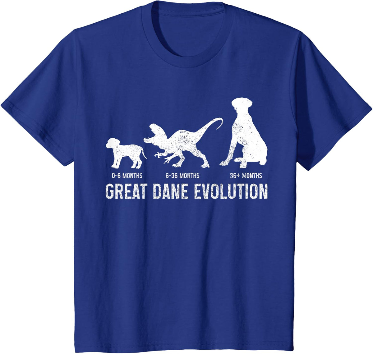 Great Dane Evolution Funny Dog Puppy German Great Dane T-Shirt - Royal Blue