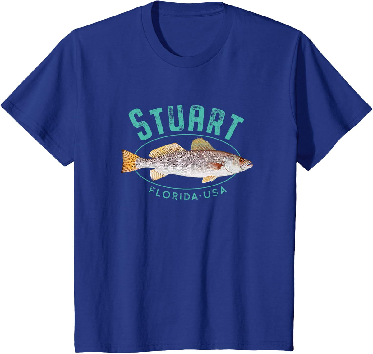 Stuart Florida Fishing Design T-Shirt - Royal Blue