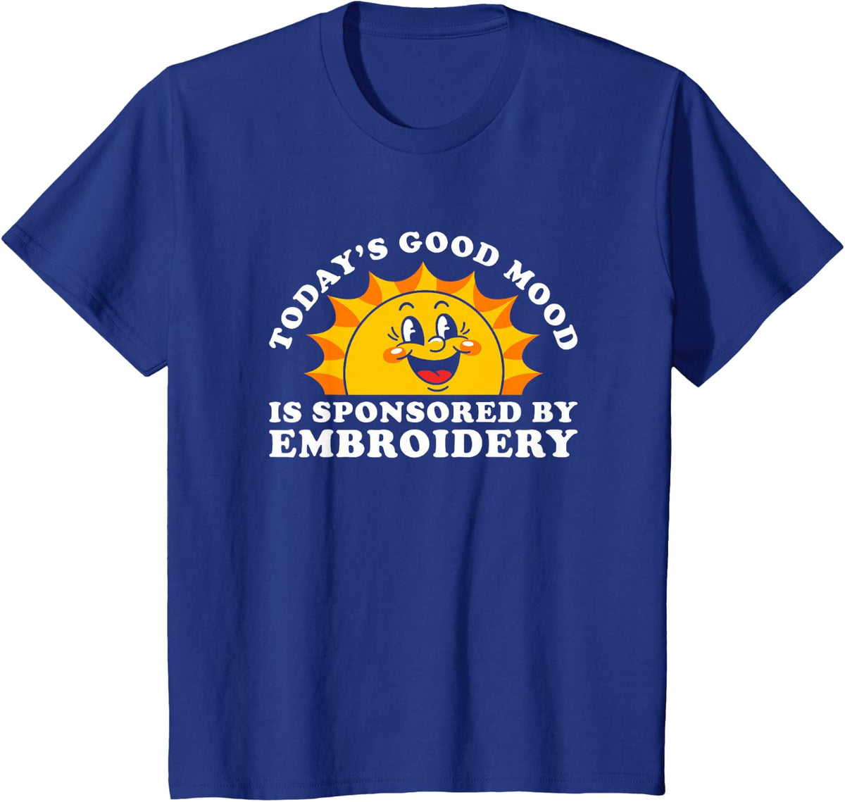 Retro Vintage Needlework or Embroidery T-Shirt - Royal Blue