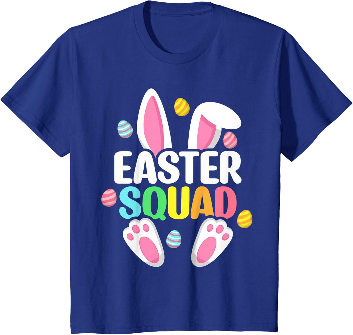 Easter Squad Family Matching T Shirts for Men Women Kids Bunny Egg Hunt Group Tees - Royal Blue