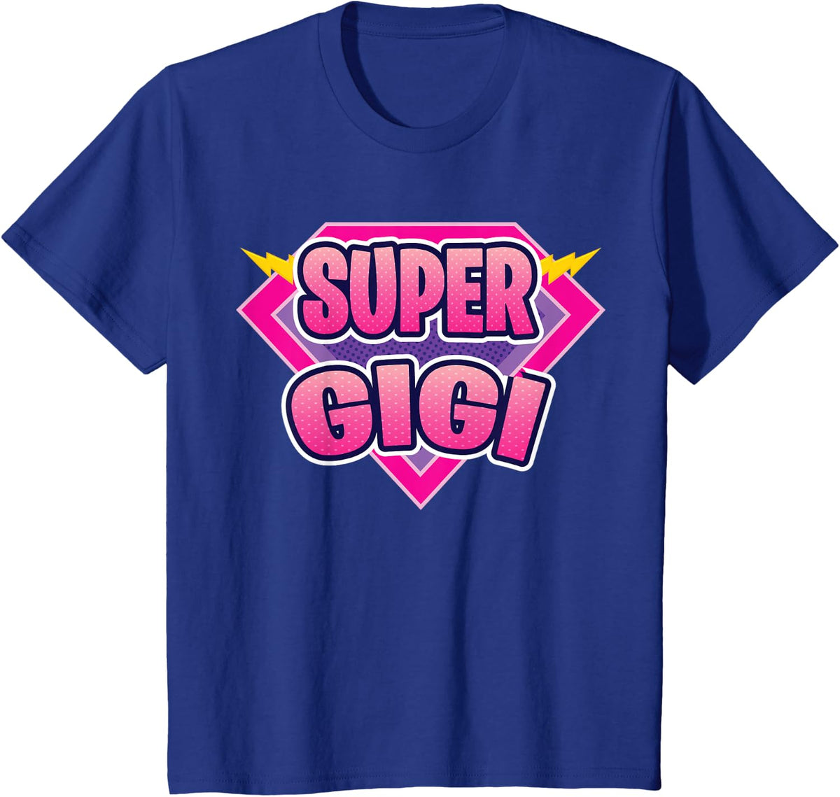 Super Gigi Superhero Grandmother Comic Book Funny Matching Tees T Shirts Gift - Royal Blue