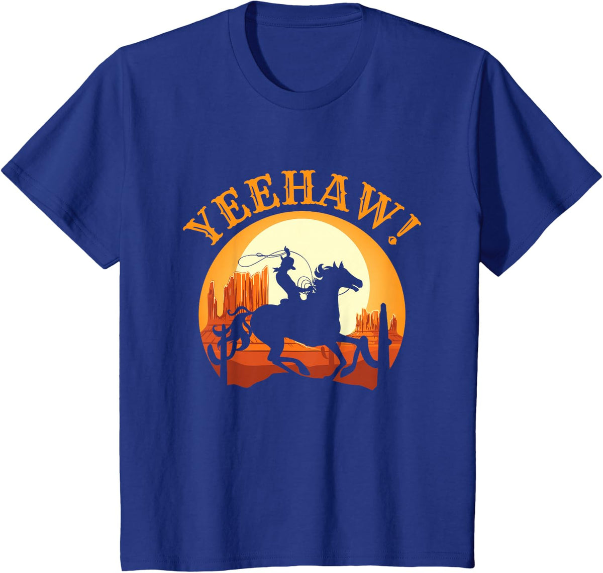 Howdy Cowboy Rodeo Riding Lover Saying Yeehaw! Gift T-Shirt - Royal Blue
