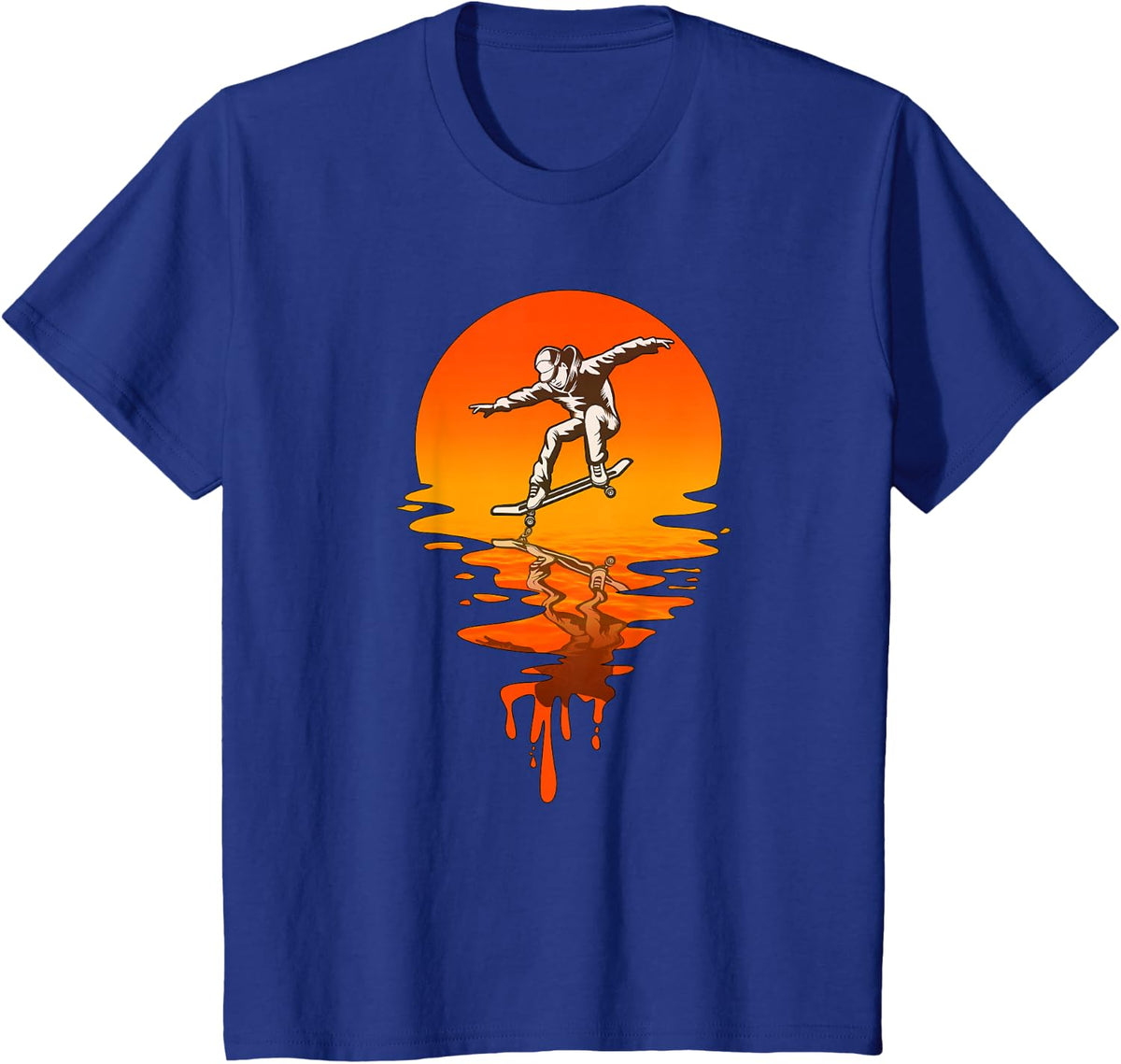 Vintage Retro Style Skateboarding T-Shirt - Royal Blue