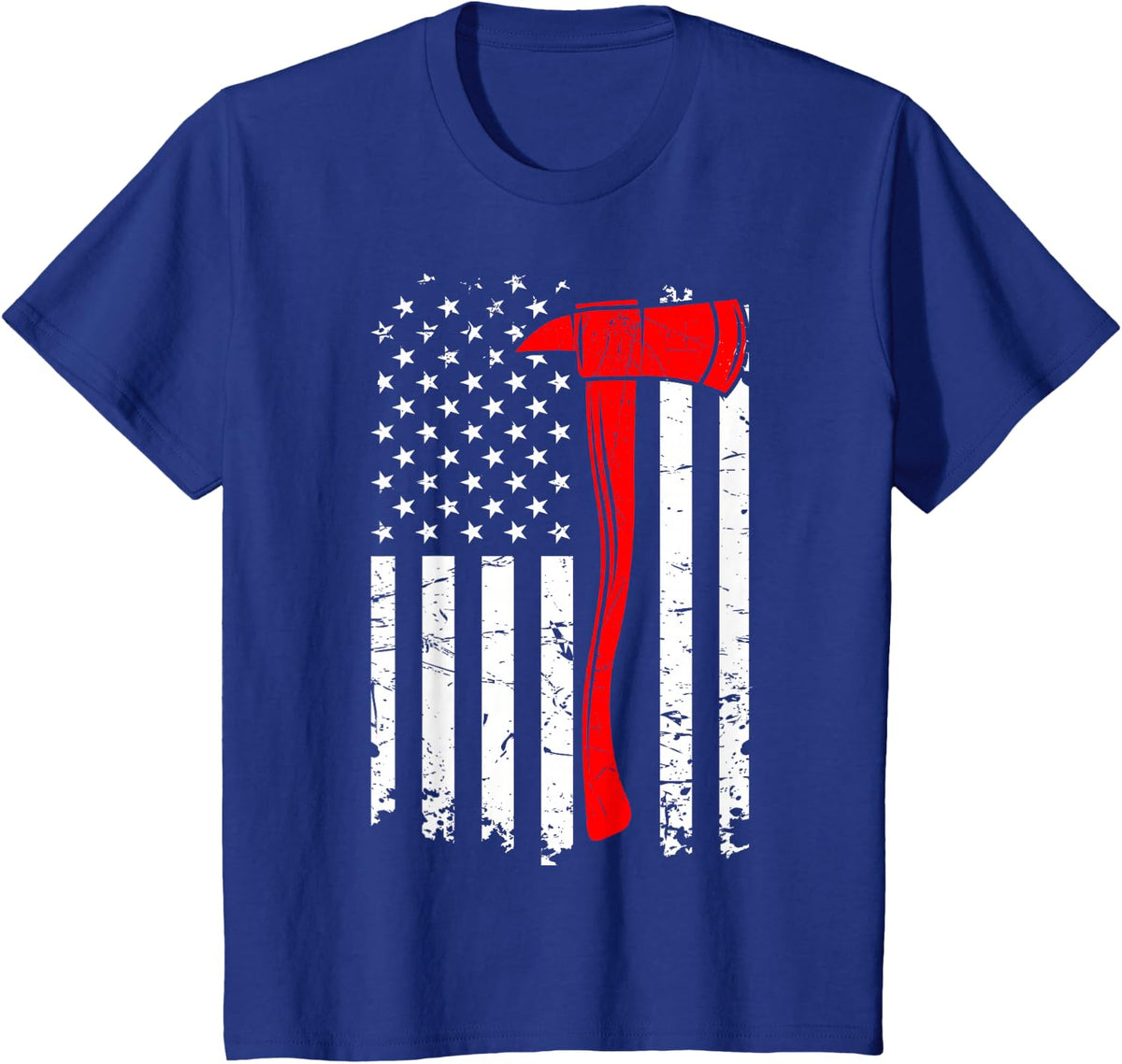 Firefighter Thin Red Line Fireman Firefighting Patriotic T-Shirt - Royal Blue