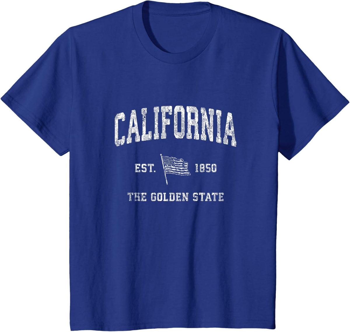 California CA T-Shirt Vintage US Flag Sports Design Tee T-Shirt - Royal Blue
