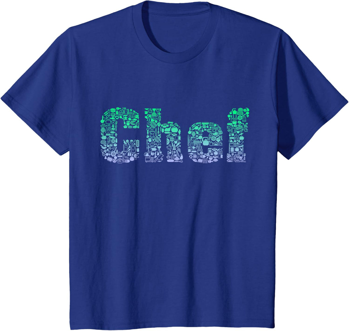 Chef Icon Design for Chef | Culinary Words Mens Cooking T-Shirt - Royal Blue
