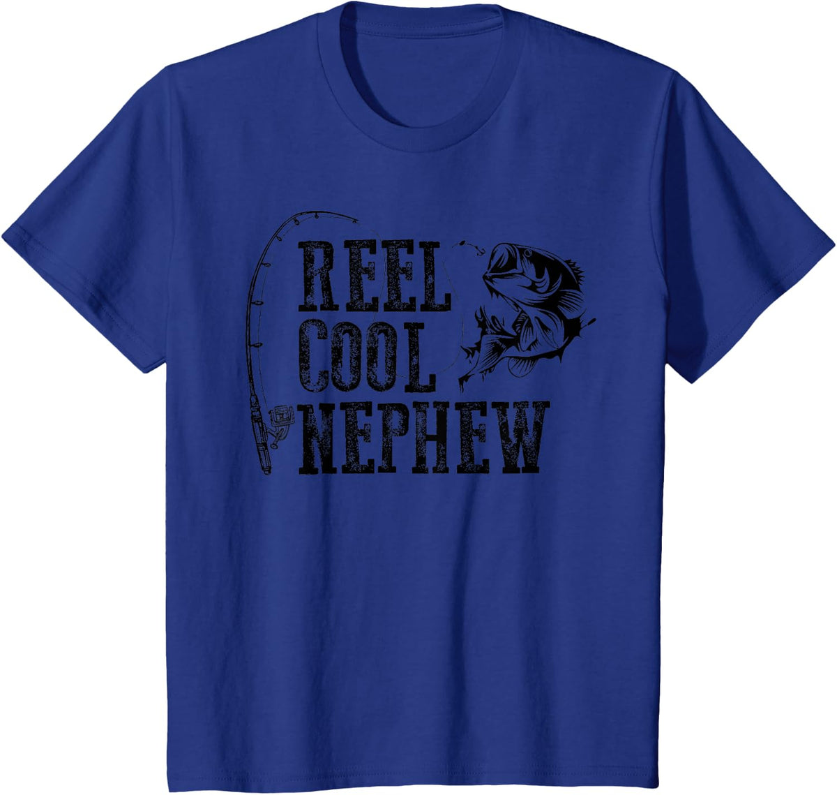 Nephew Fishing: Reel Cool Nephew Funny Design T-Shirt - Royal Blue