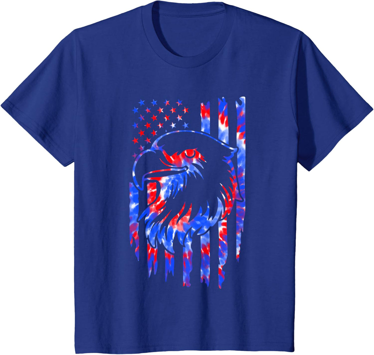 Red White Blue Tie Dye American Flag Vintage 4th Of July T-Shirt - Royal Blue