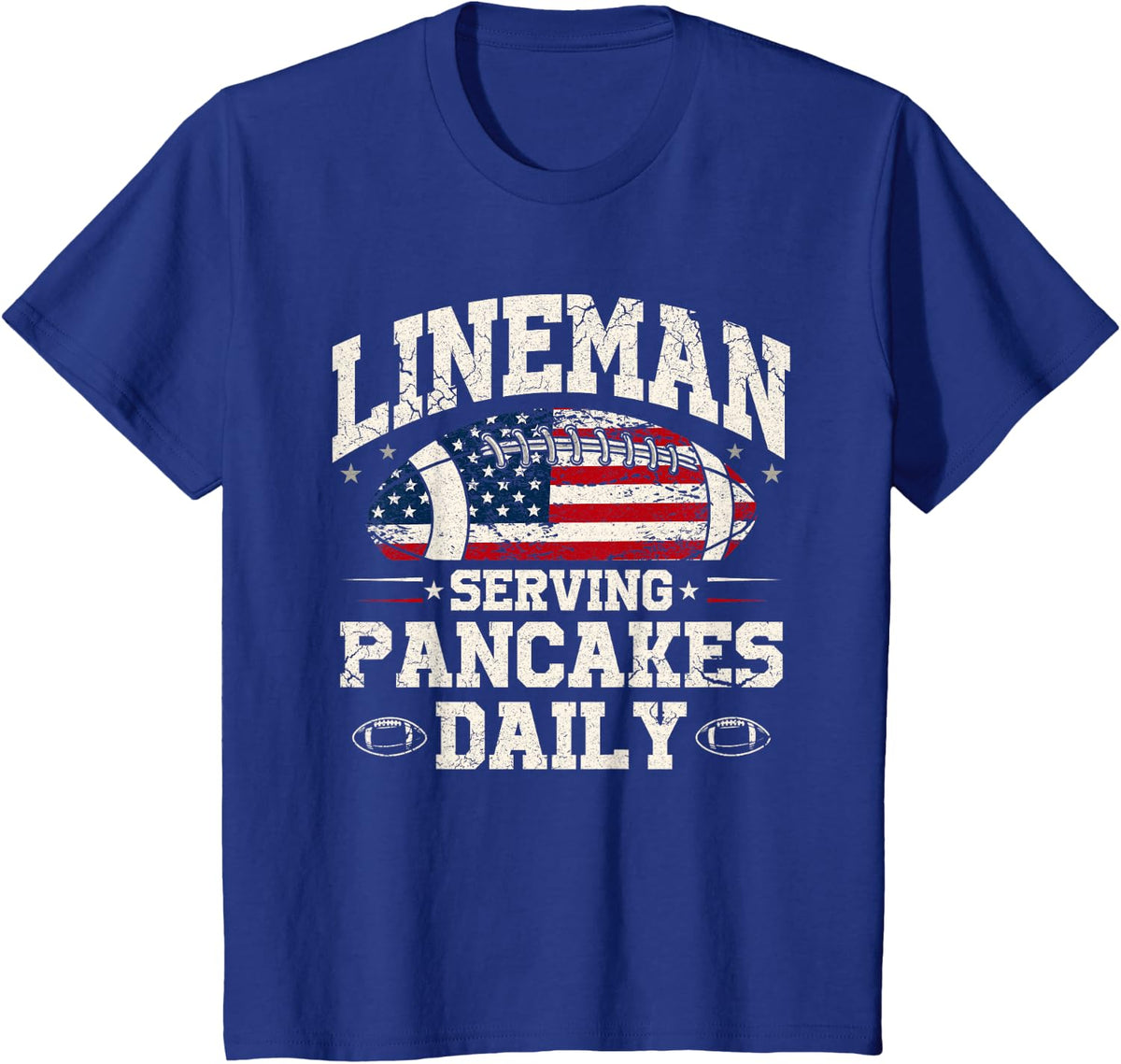 Lineman Serving Pancakes Daily Offensive Football Player T-Shirt - Royal Blue