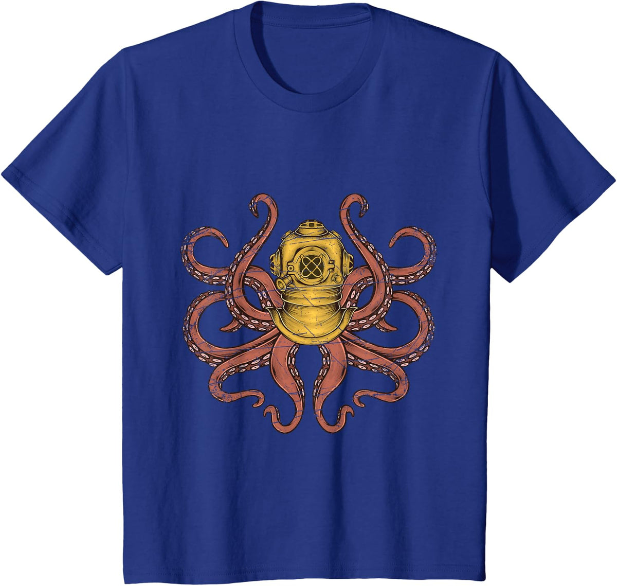 Diving Octopus T-Shirt - Royal Blue
